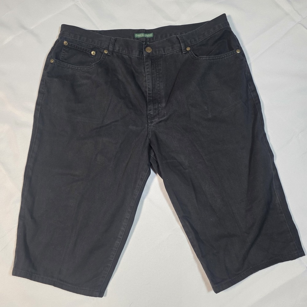 Lauren Ralph Lauren Shorts Women 16‎ Black Denim Knee Length